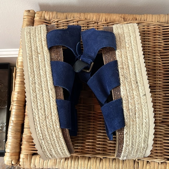 Free People x Intentionally Marine Dream Flatform Sandals Size 7.5 NEW - Picture 7 of 14